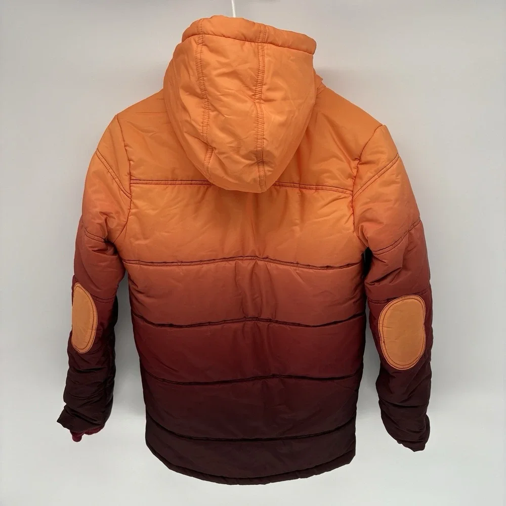 Cat & Jack Rare Goose Down Hooded Puffer Jacket Fur Lined Elbow Pads Youth XL 16
